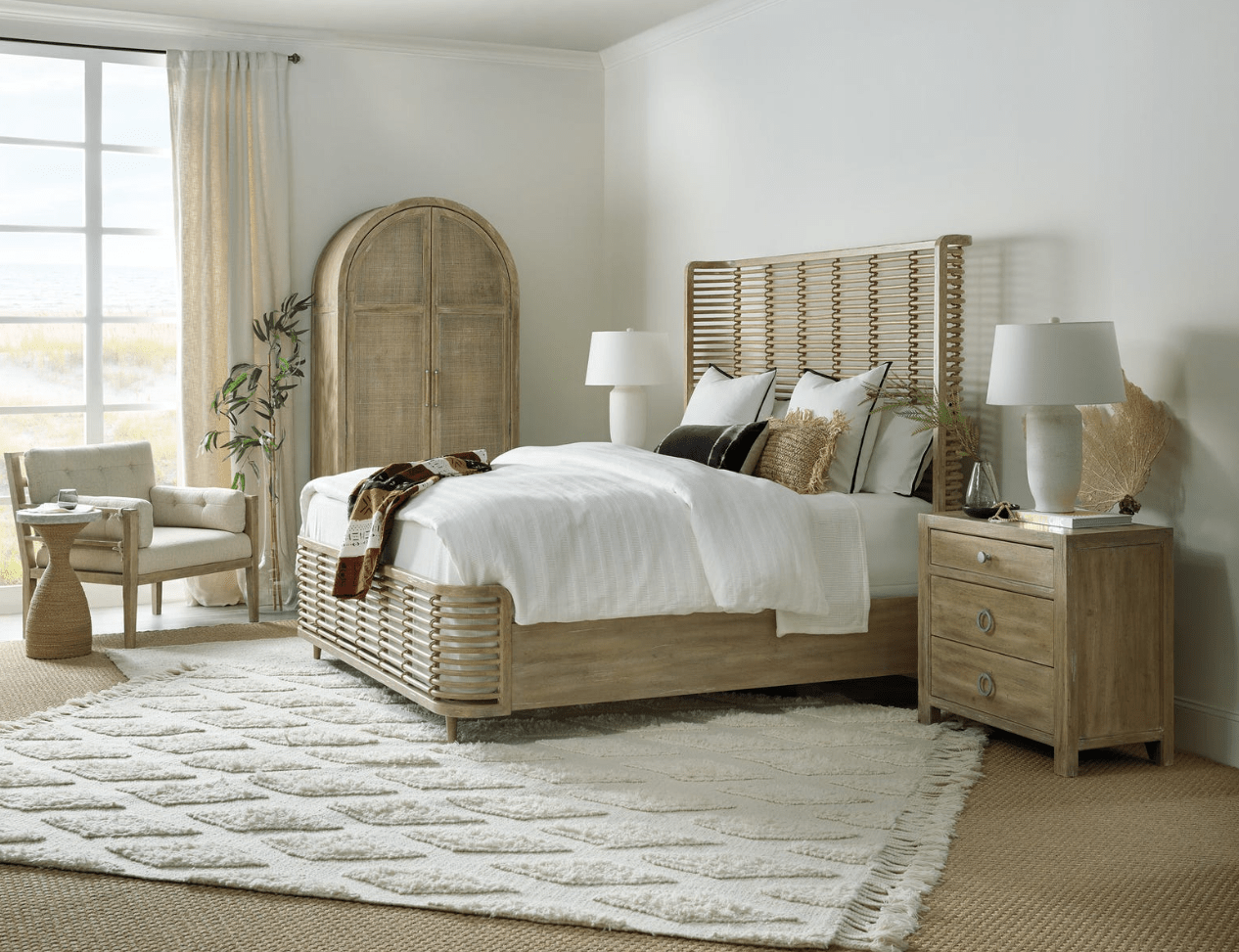 HookerSurfrider King Rattan Bed
