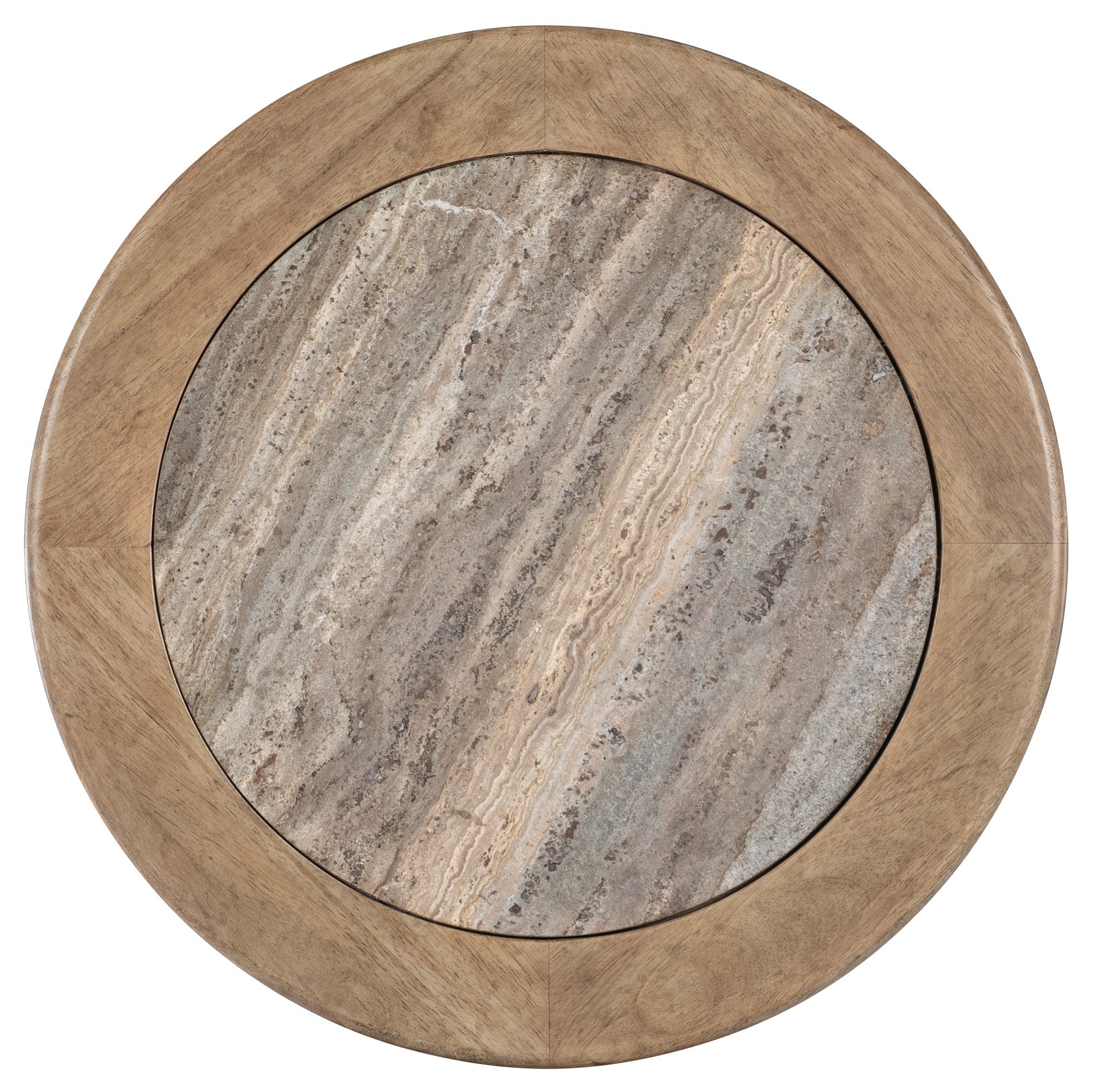 Vineyard Row Round Pedestal End Table