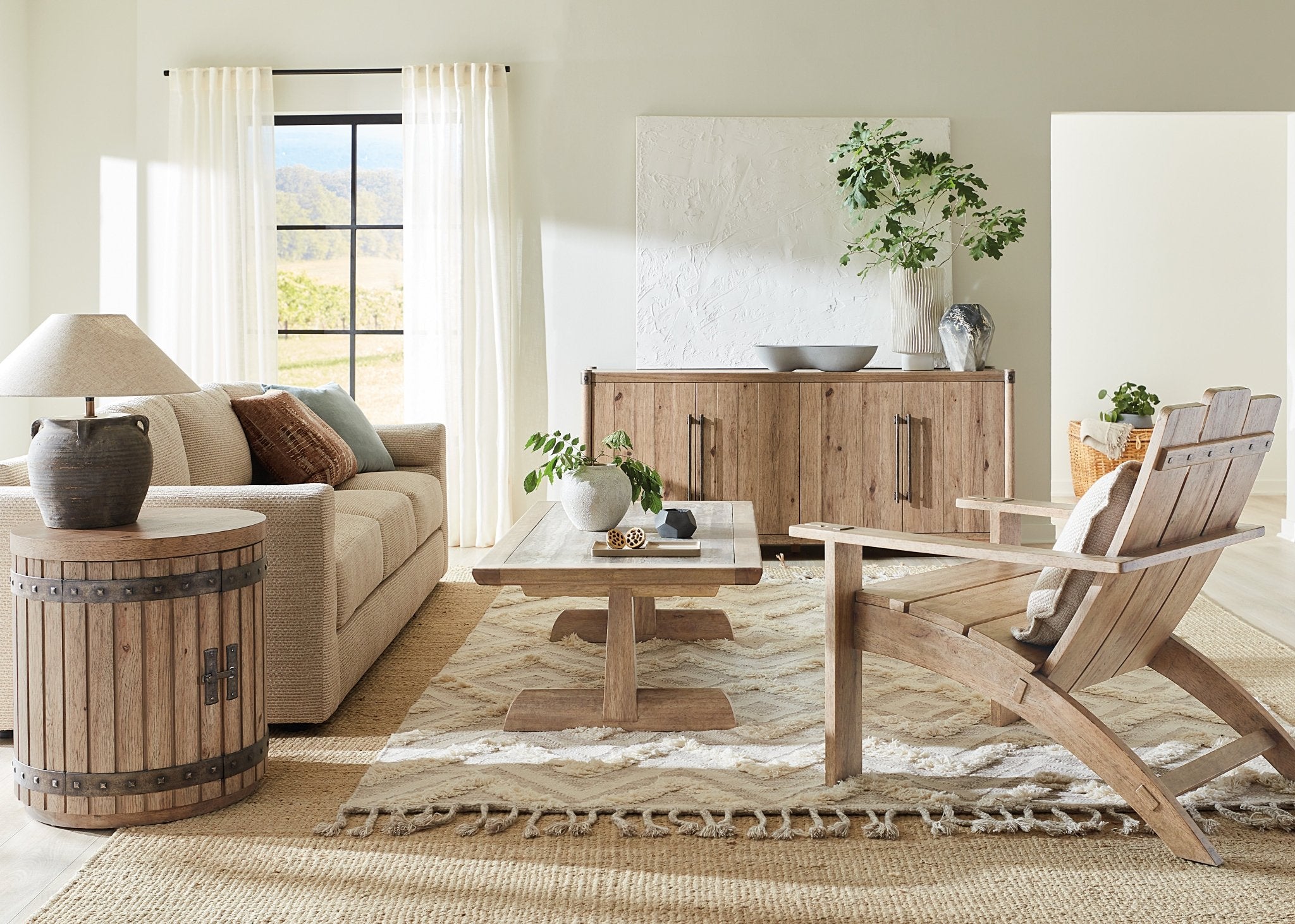 HookerVineyard Row Wine Barrel End Table