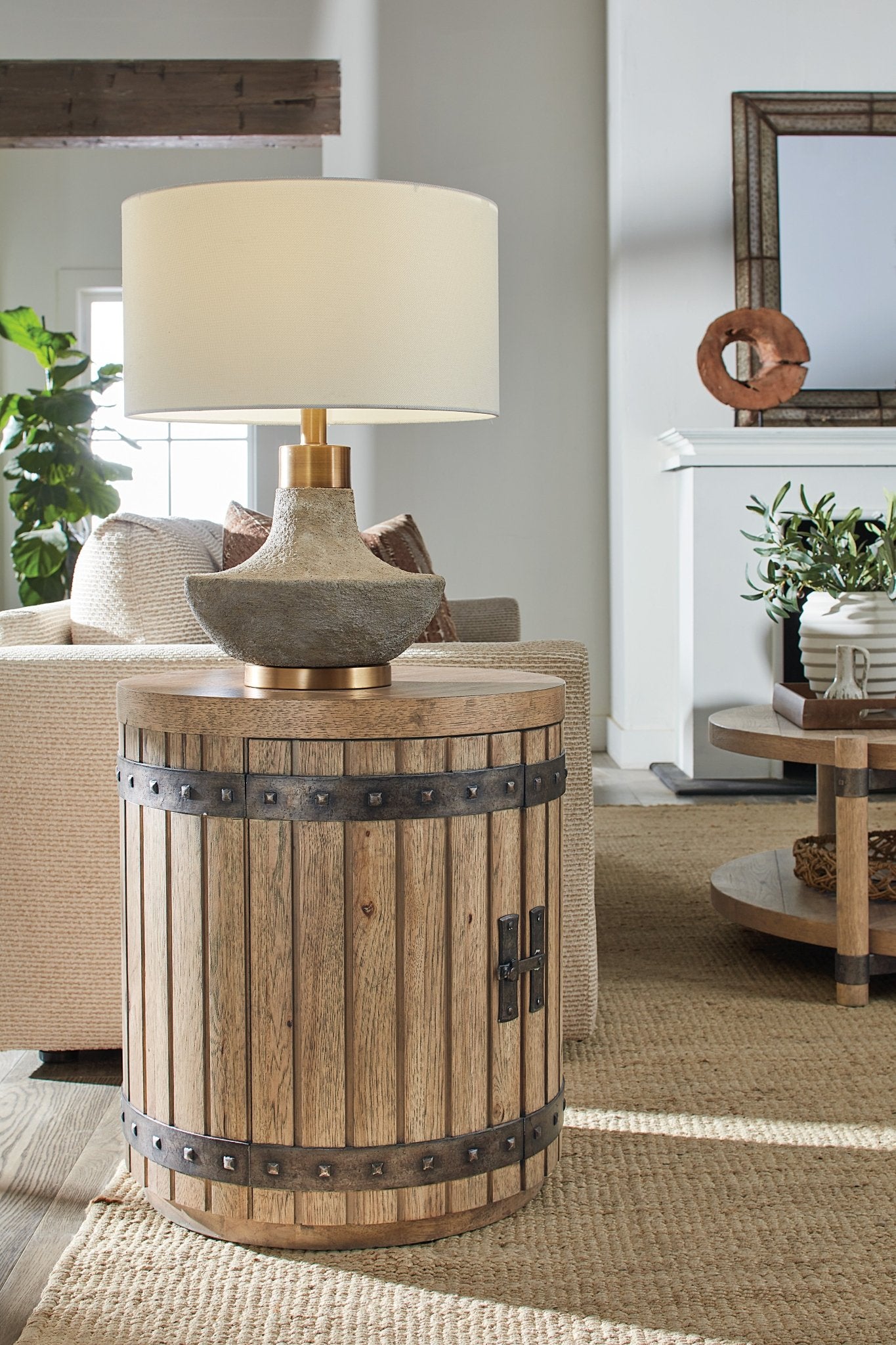HookerVineyard Row Wine Barrel End Table