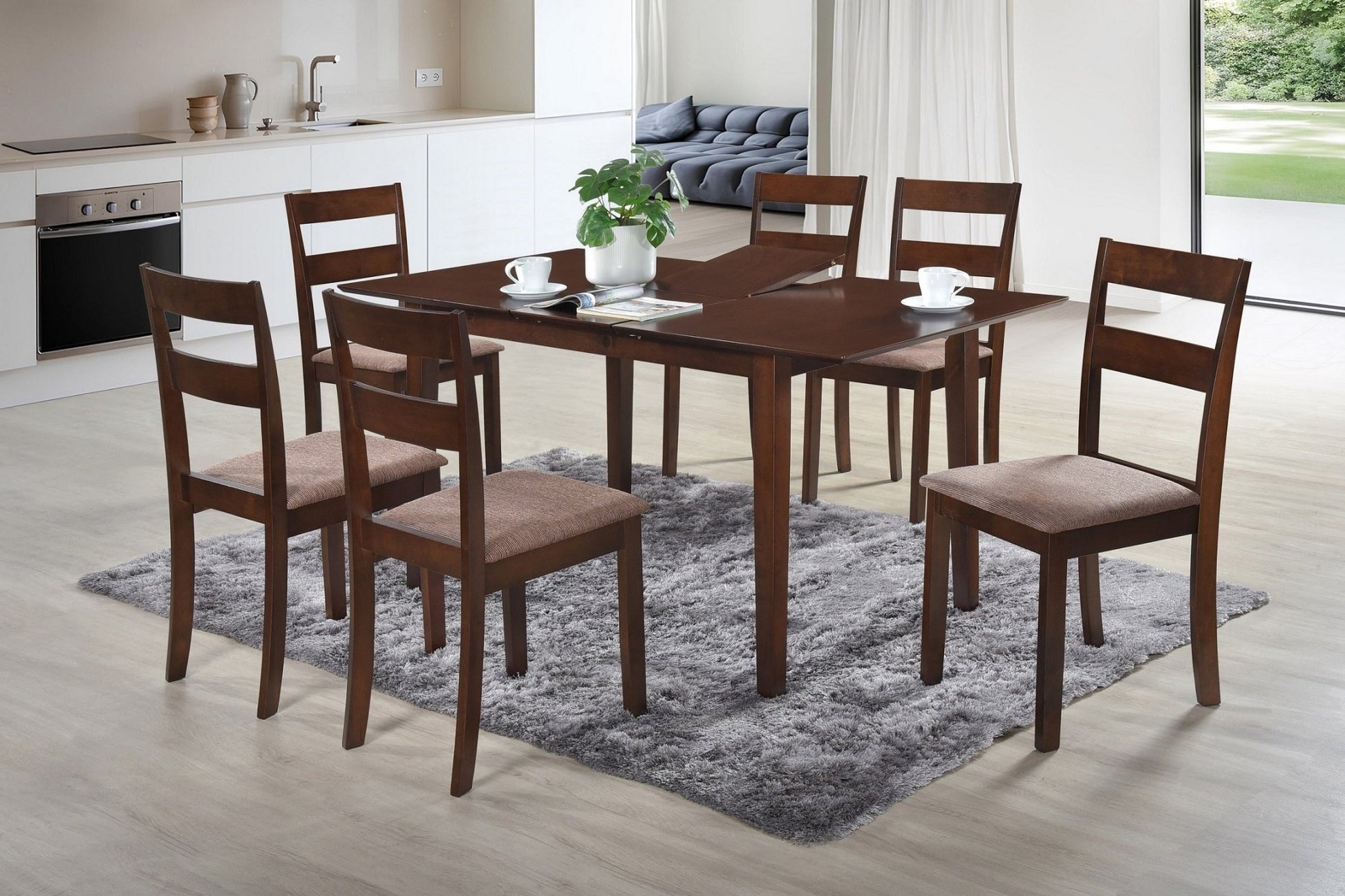 IFDCAdjustable Butterfly Leaf 7Pc Dining Set T - 1045 C - 1033