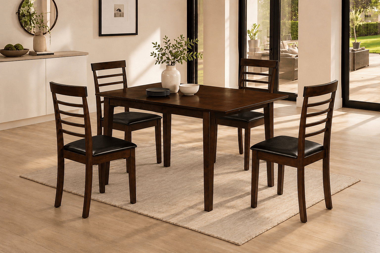 IFDCAdjustable Butterfly Leaf Dining Set T-1045 C-1011