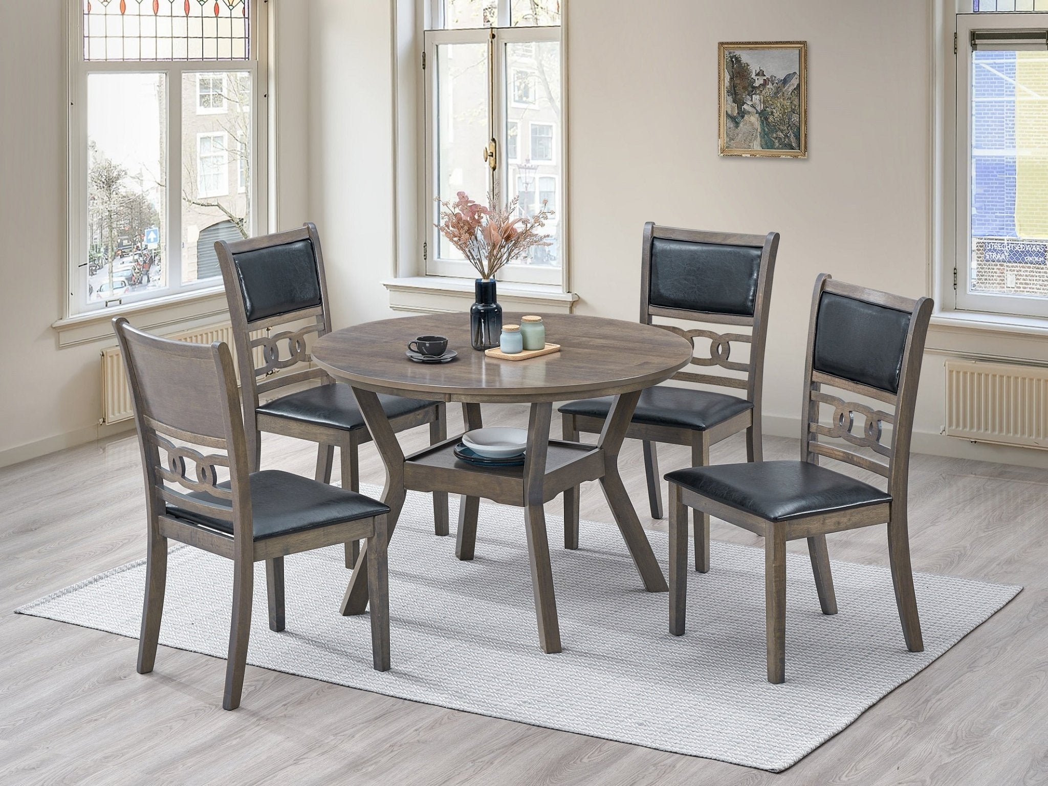 IFDCAntique Grey 5Pc Dining Set T - 1079 C - 1083