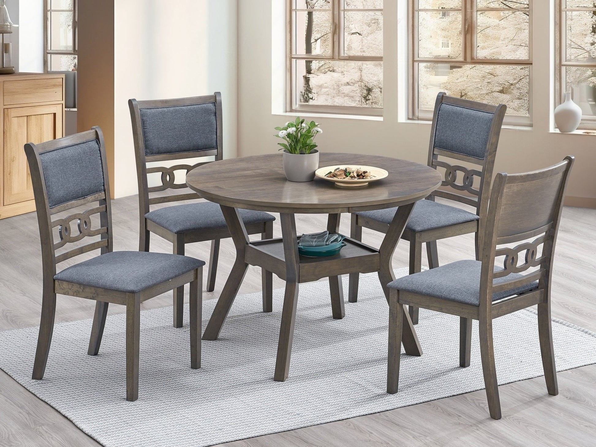 IFDCAntique Grey 5Pc Dining Set T - 1079 C - 1084