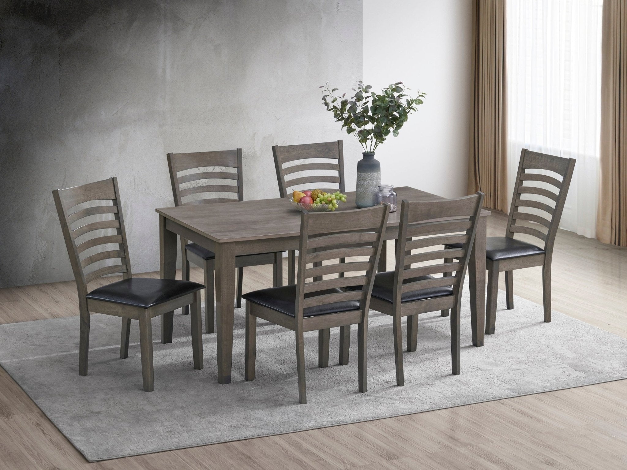 IFDCAntique Grey Wooden7Pc Dining Set T - 1080 C - 1081
