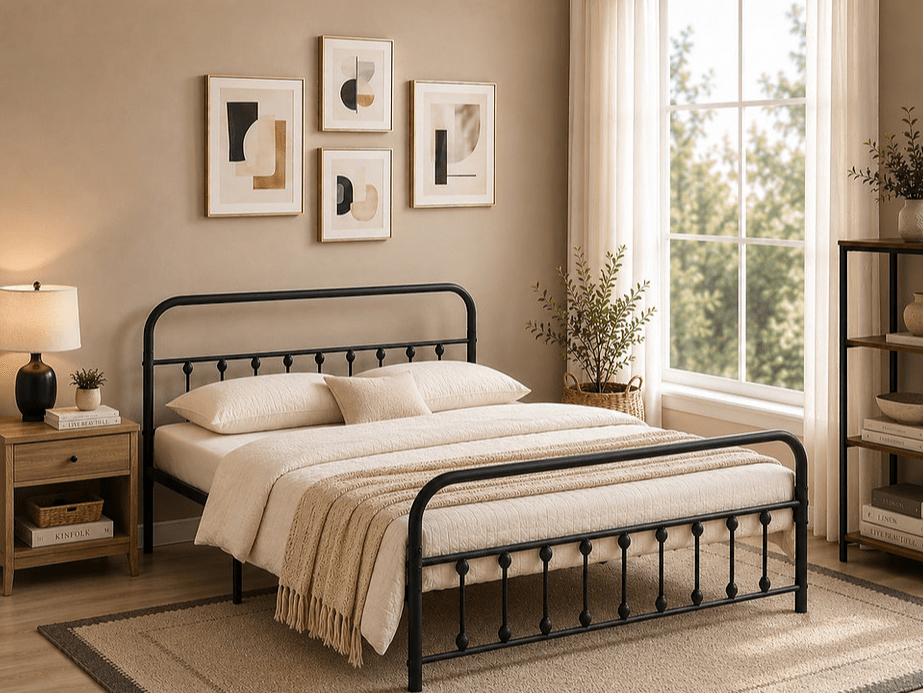 IFDCBlack Steel Bed Frame IF-5252