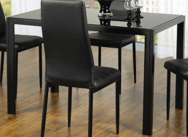 IFDCBlack Tempered Glass 5pc Dining Set IF-5053