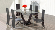IFDCBlack Tempered Glass 7pc Dining Set IF - 5067