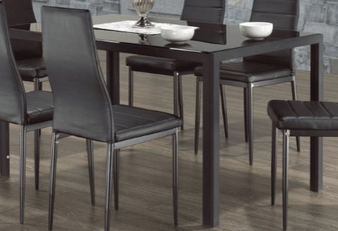IFDCBlack Tempered Glass 7pc Dining SetIF-5054
