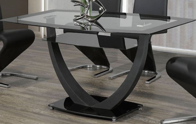 IFDCBlack Trim Glass 5pc Dining Set T-5067 C-1785