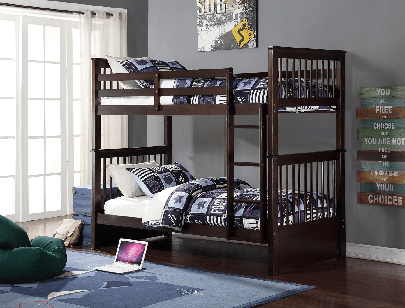 IFDCBunk Bed Espresso B - 121E (Single/Single)