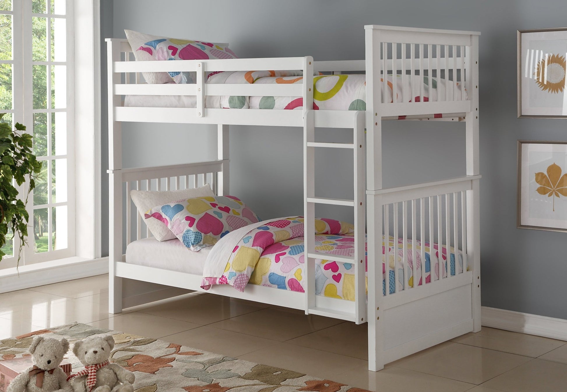 IFDCBunk Bed White B - 121W (Single/Single)
