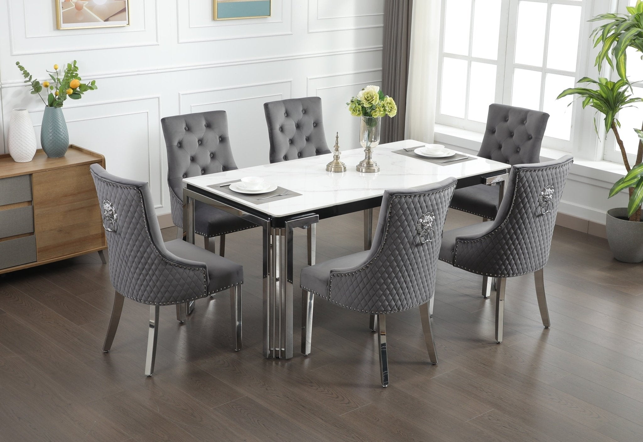 IFDCCeramic Marble 7pc Dining Set T - 1274 C - 1250