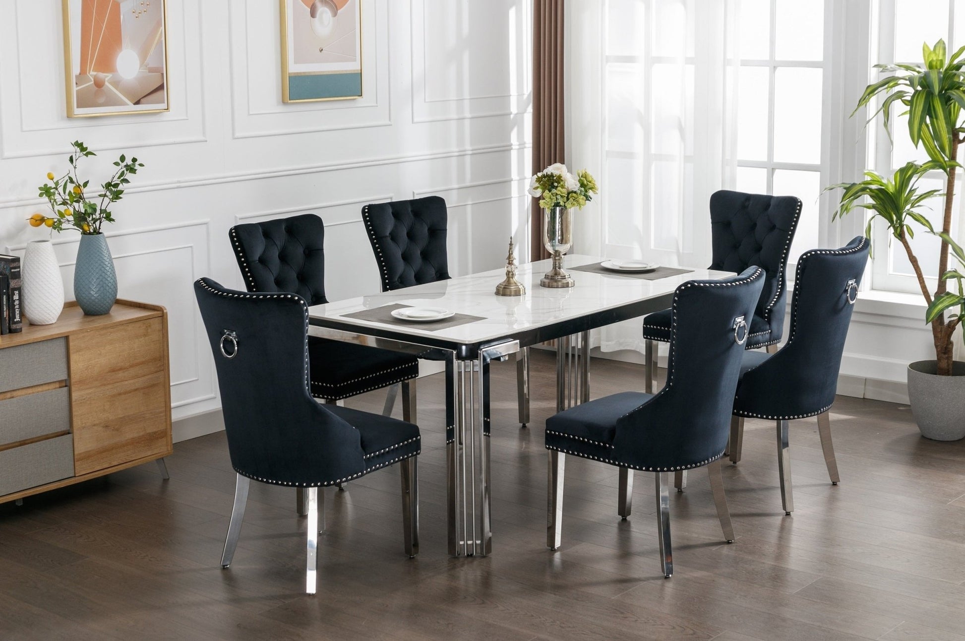 IFDCCeramic Marble 7pc Dining Set T - 1274 C - 1261