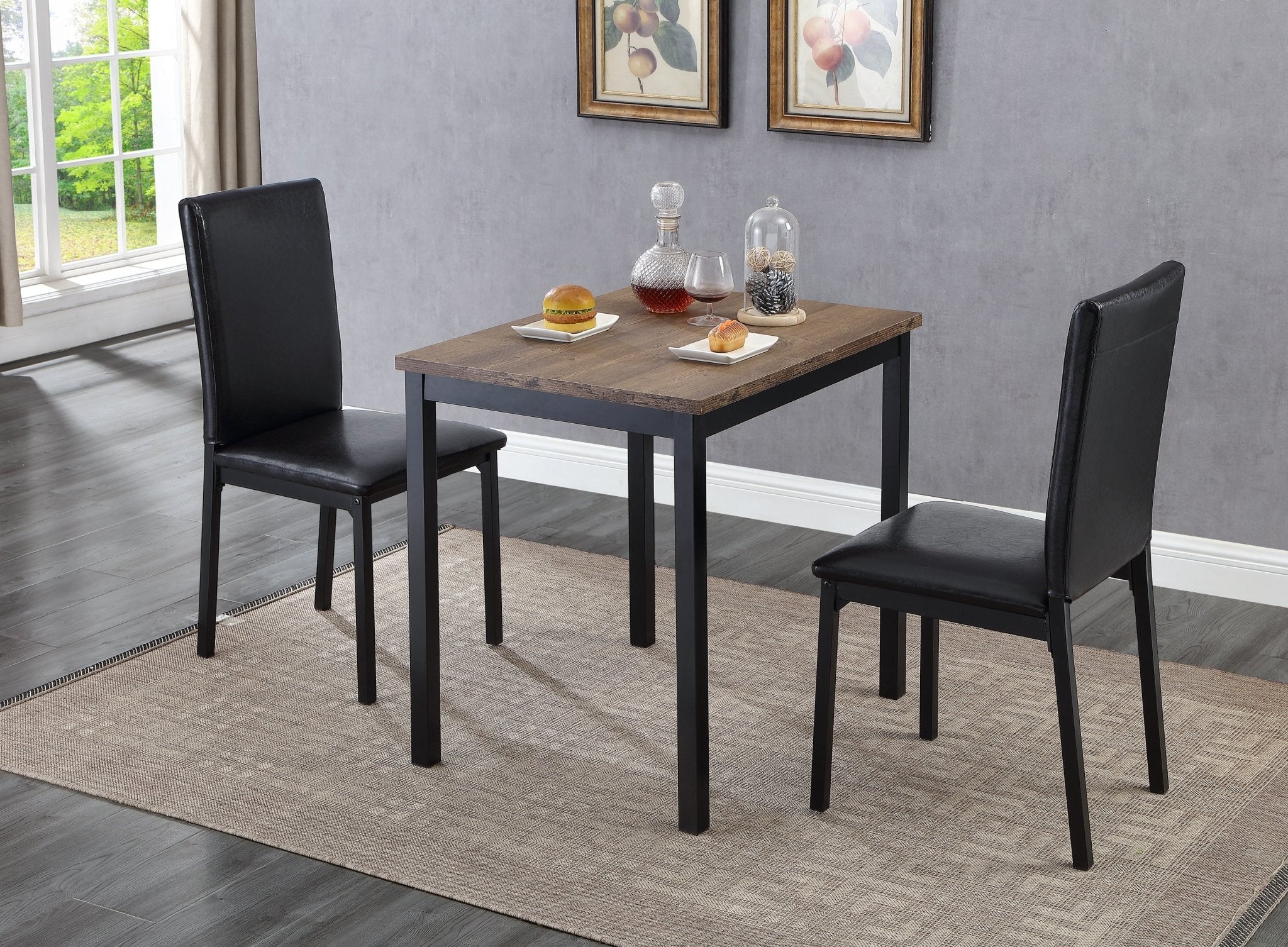 IFDCDistressed Wooden 3pc Dining Set T - 1025 C - 1025
