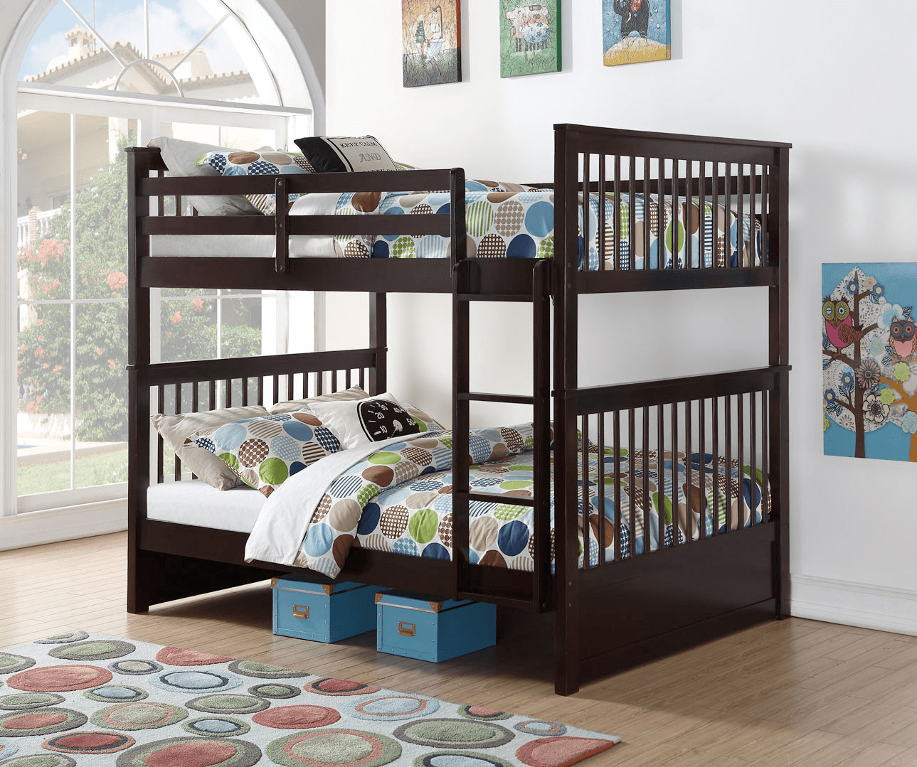 IFDCDouble Espresso Bunk Bed B - 123E (Double/Double)