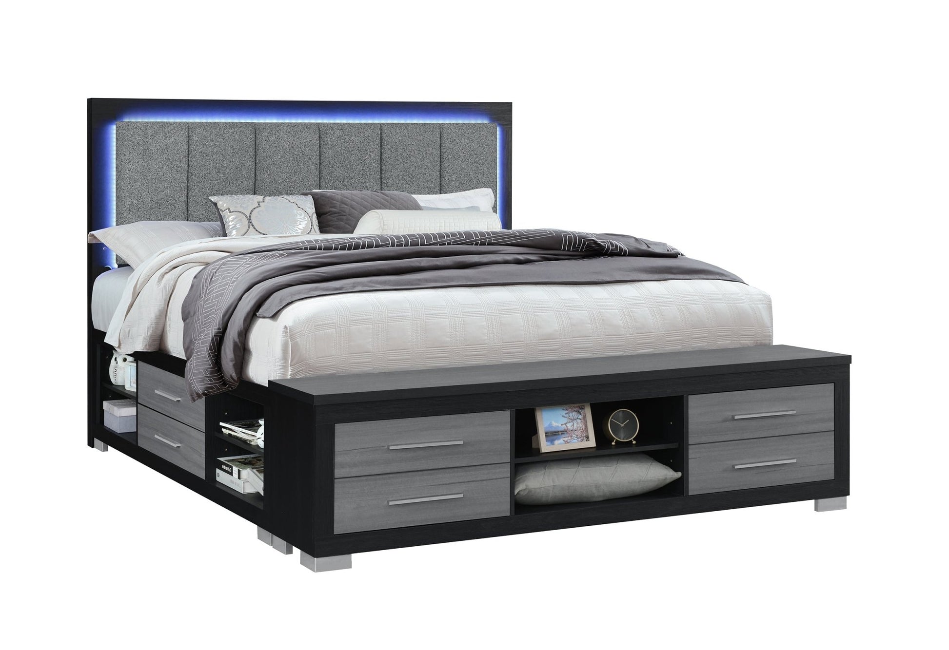 IFDCEmma (Black-Grey) Bed Set