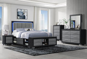IFDCEmma (Black-Grey) Bed Set