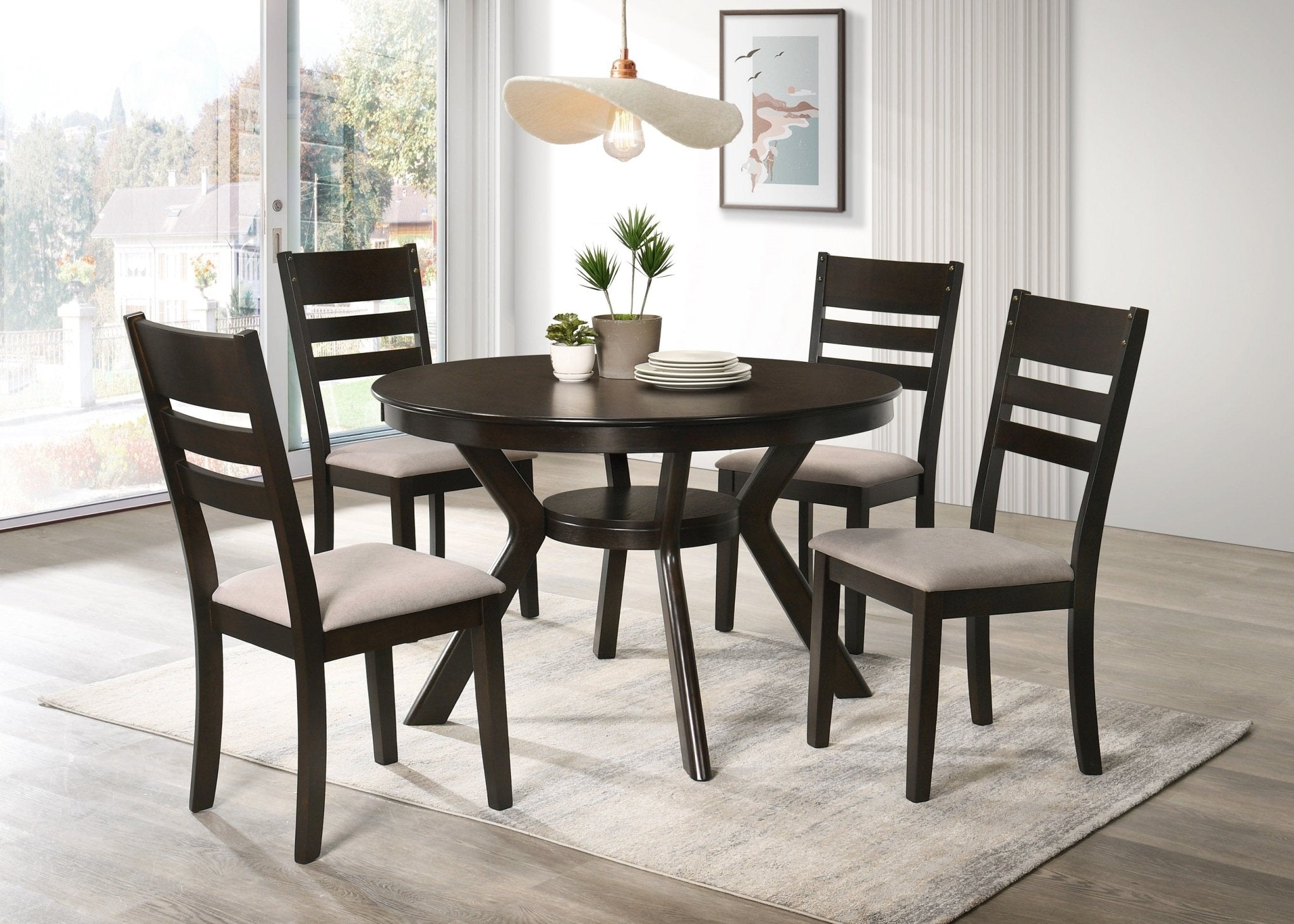 IFDCEspresso Wooden 5Pc Dining Set T - 1085 C - 1092