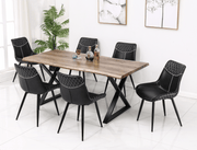 IFDCFaux Live Edge Wooden 7pc Dining Set T - 1811 C - 1826