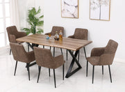 IFDCFaux Live Edge Wooden 7pc Dining Set T - 1811 C - 1835
