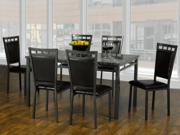 IFDCFaux Marble 7pc Dining Set T - 1240 C - 1241