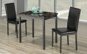 IFDCGray Faux Marble 3pc Dining Set IF - 1210
