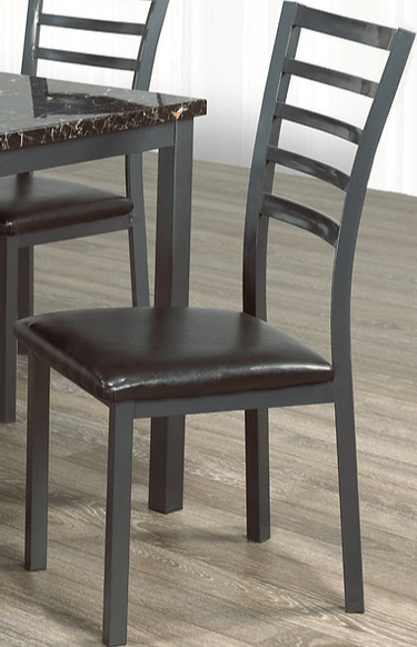 IFDCGray Metal with Marble Top 5Pc Dining Set IF-1026