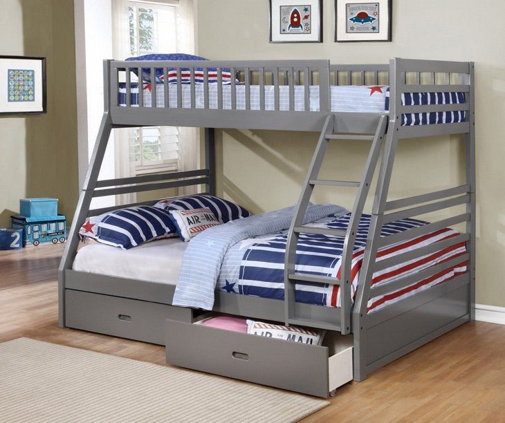IFDCGrey Bunk Bed B - 117G (Single/Double)