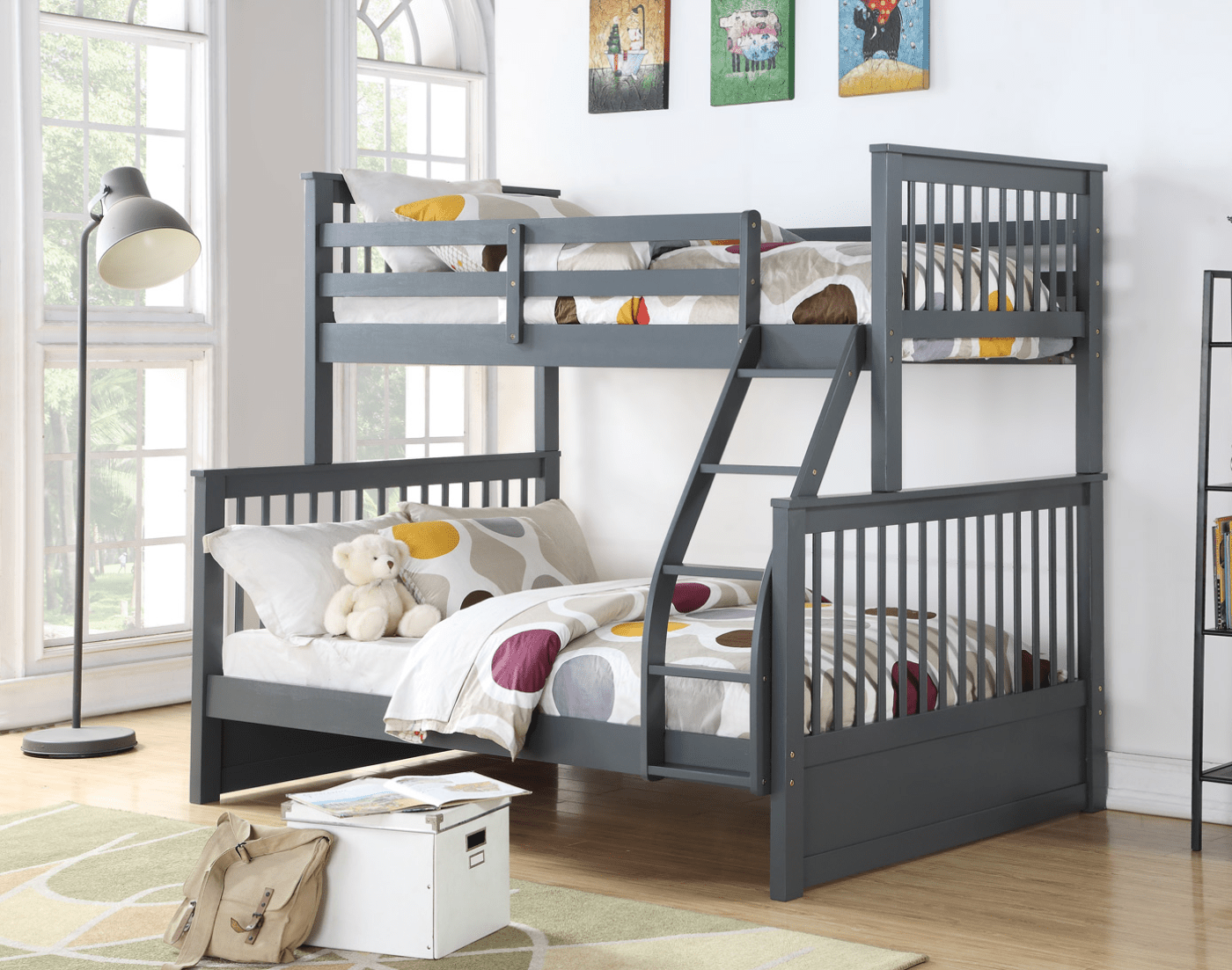 IFDCGrey Bunk Bed B - 122G (Single/Double)