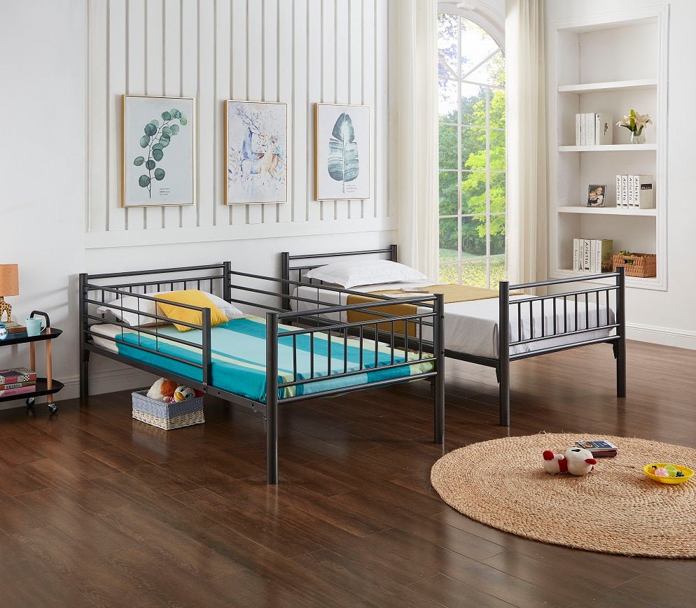 IFDCGrey Metal Bunk Bed B - 512 (Single/Single)