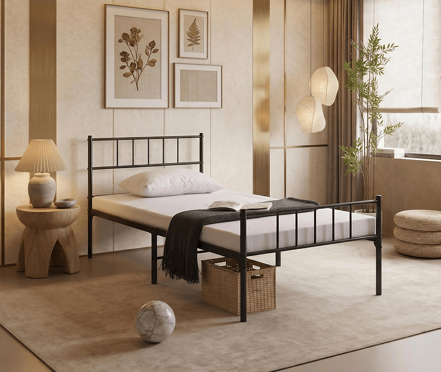 IFDCIF-158 Black Steel Single Platform Bed
