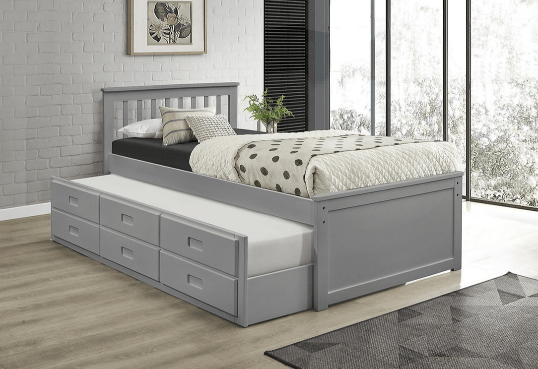 IFDCIF-300 Single/Single Captain Bed (Espresso/White/Grey)