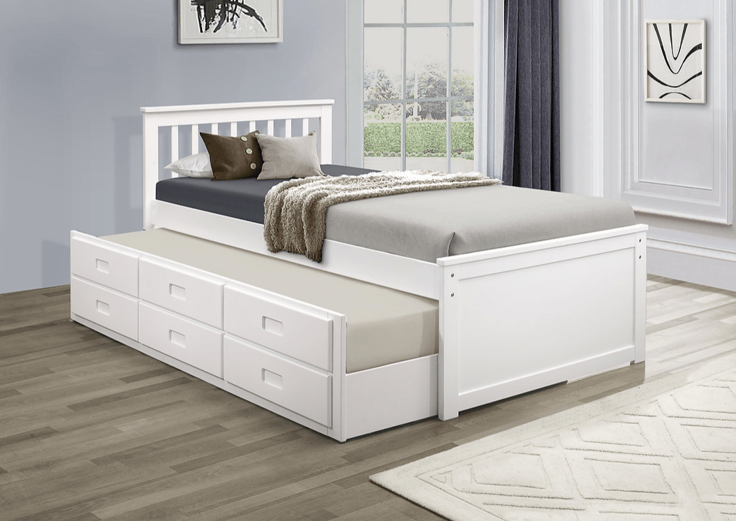 IFDCIF-300 Single/Single Captain Bed (Espresso/White/Grey)