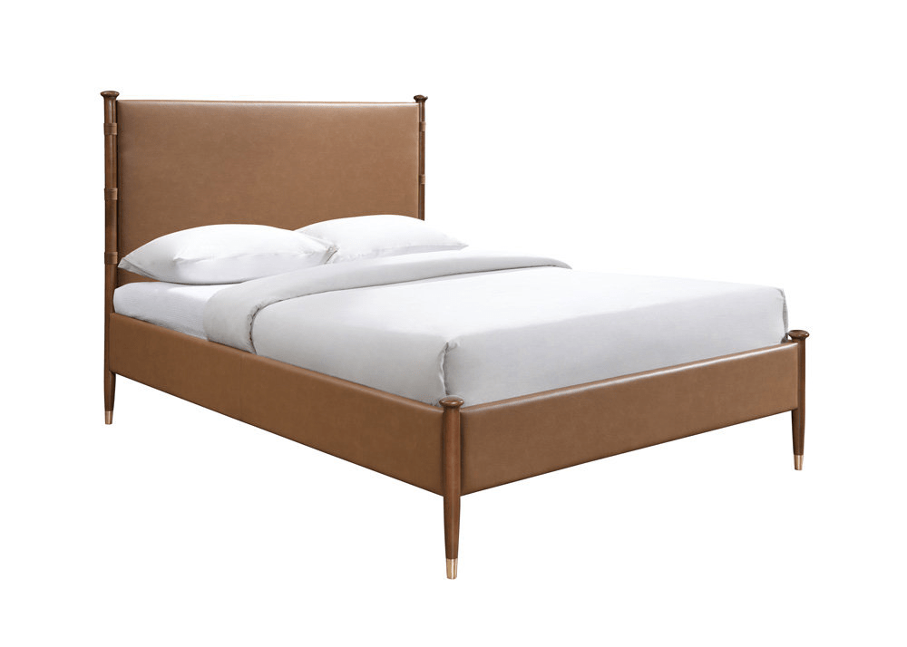 IFDCIF-5125 Cognac Brown Faux Leather Platform Bed