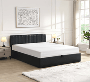 IFDCIF-5160 Black PU Vertical-Tufted Hydraulic Lift Platform Bed