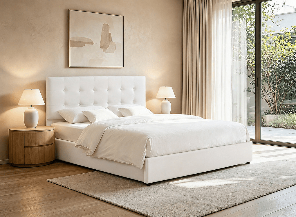 IFDCIF-5446 Cream Fabric Bed