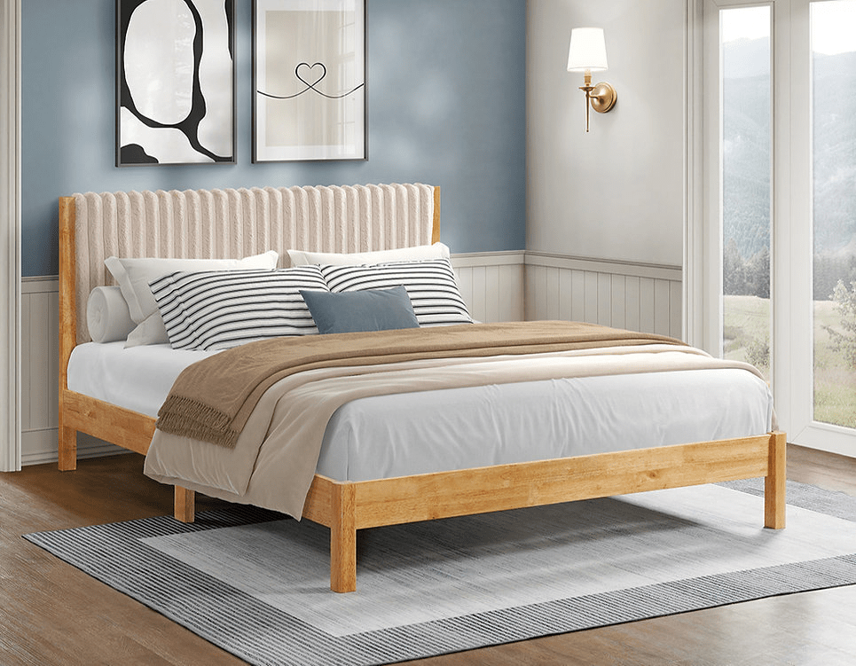 IFDCIF-5598 Natural Solid Wood Platform Bed