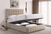 IFDCIF-5786 Warm Ivory Channel-Tufted Hydraulic Storage Platform Bed
