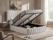 IFDCIF-5872 Warm Ivory Velvet Hydraulic Storage Platform Bed