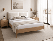 IFDCIF-5915 Natural Oak Upholstered Platform Bed