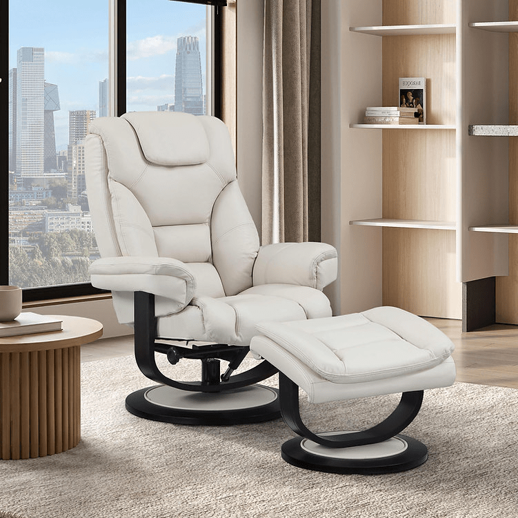 IFDCIF-6202-M Recliner (Light Beige Leather)