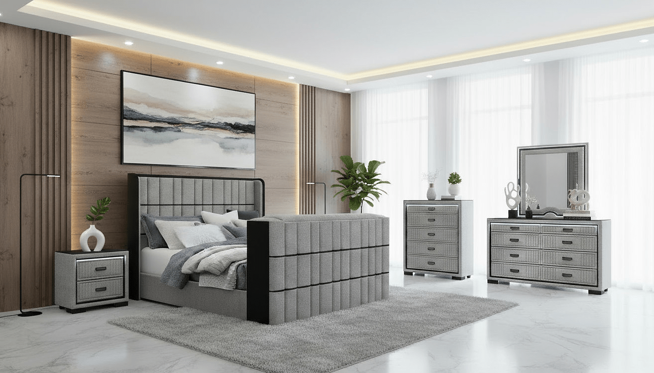 IFDCIsabella - Grey Bedroom Set