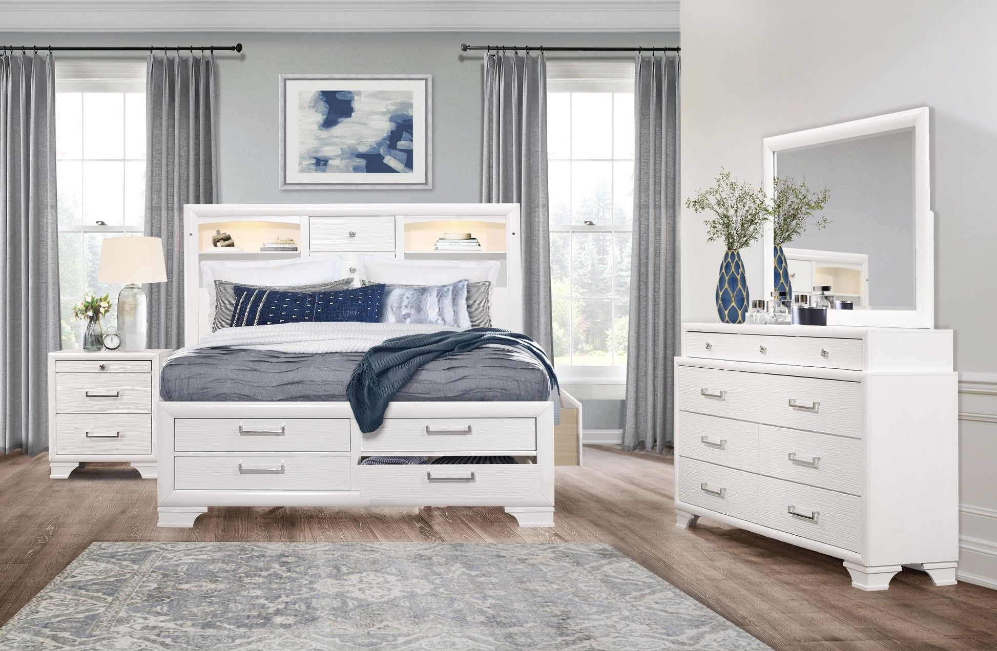IFDCJordyn (White) Bed Set