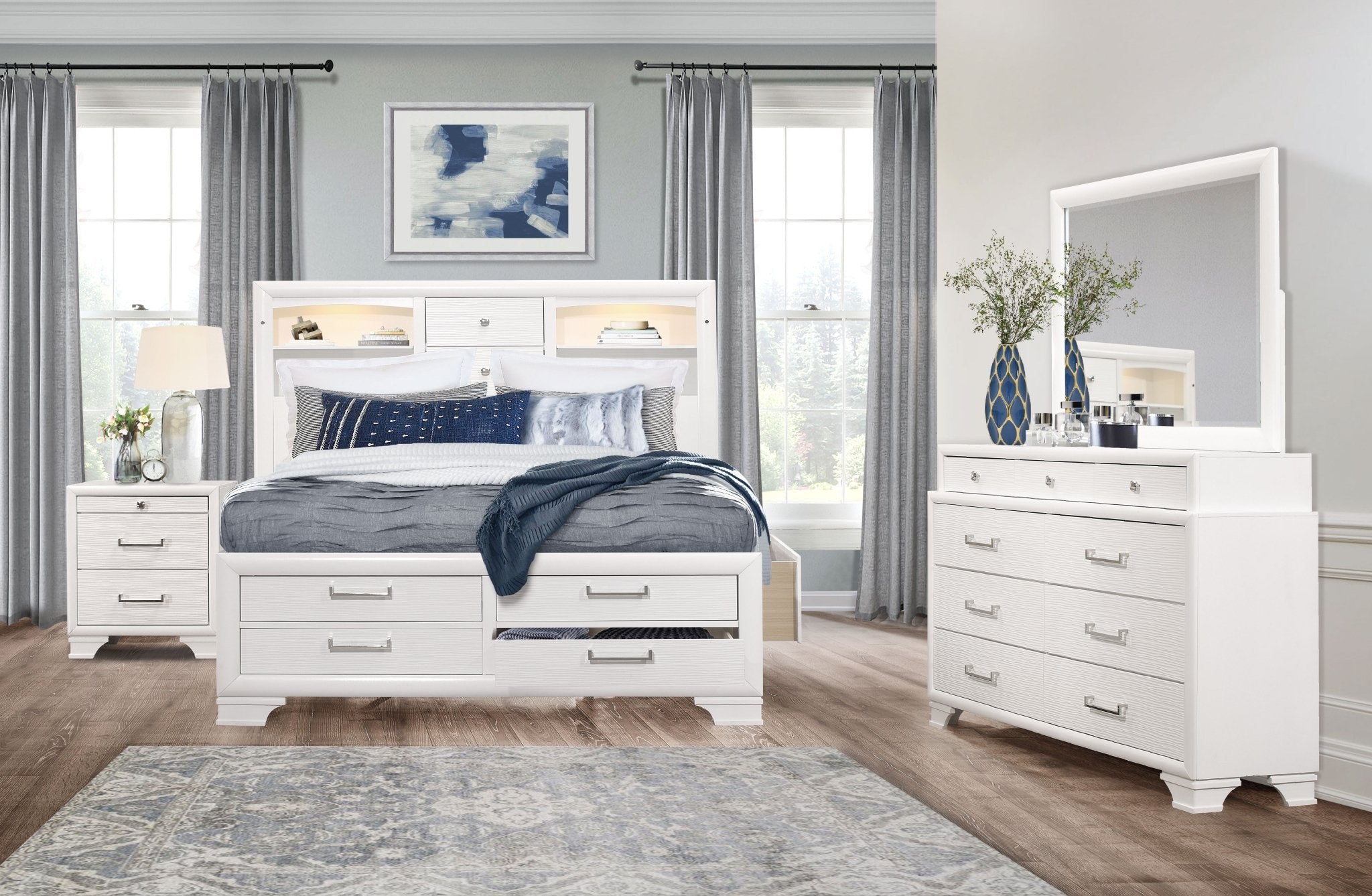 IFDCJordyn (White) Bed Set