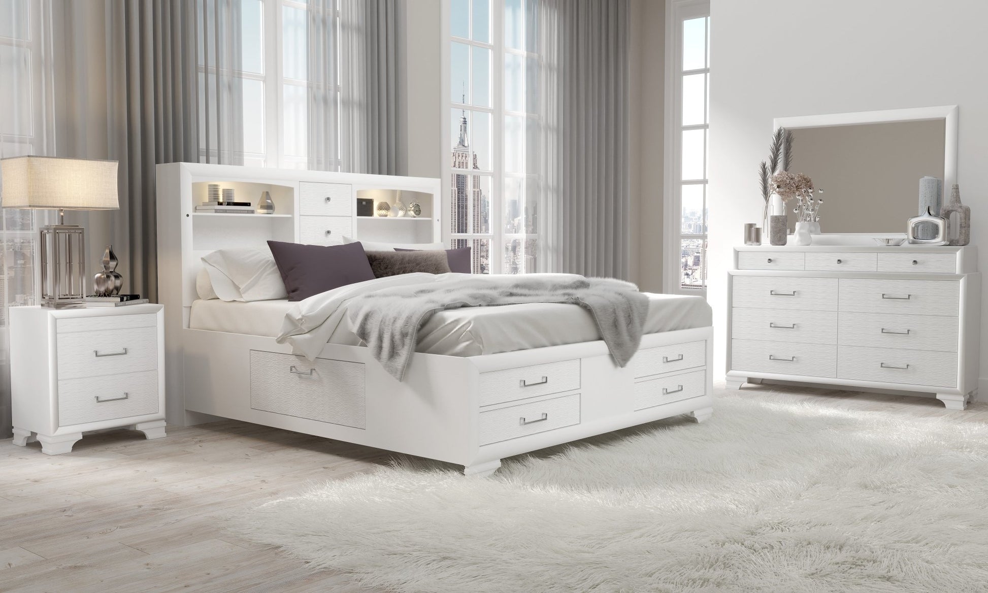 IFDCJordyn (White) Bed Set