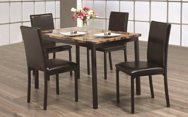 IFDCLight Brown Marble 5pc Dining Set IF - 1520