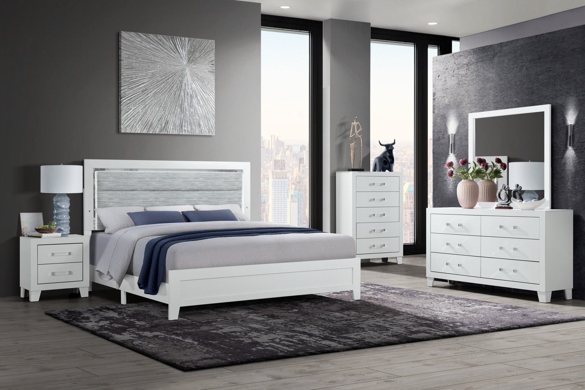 IFDCLuccia - White Bed Set