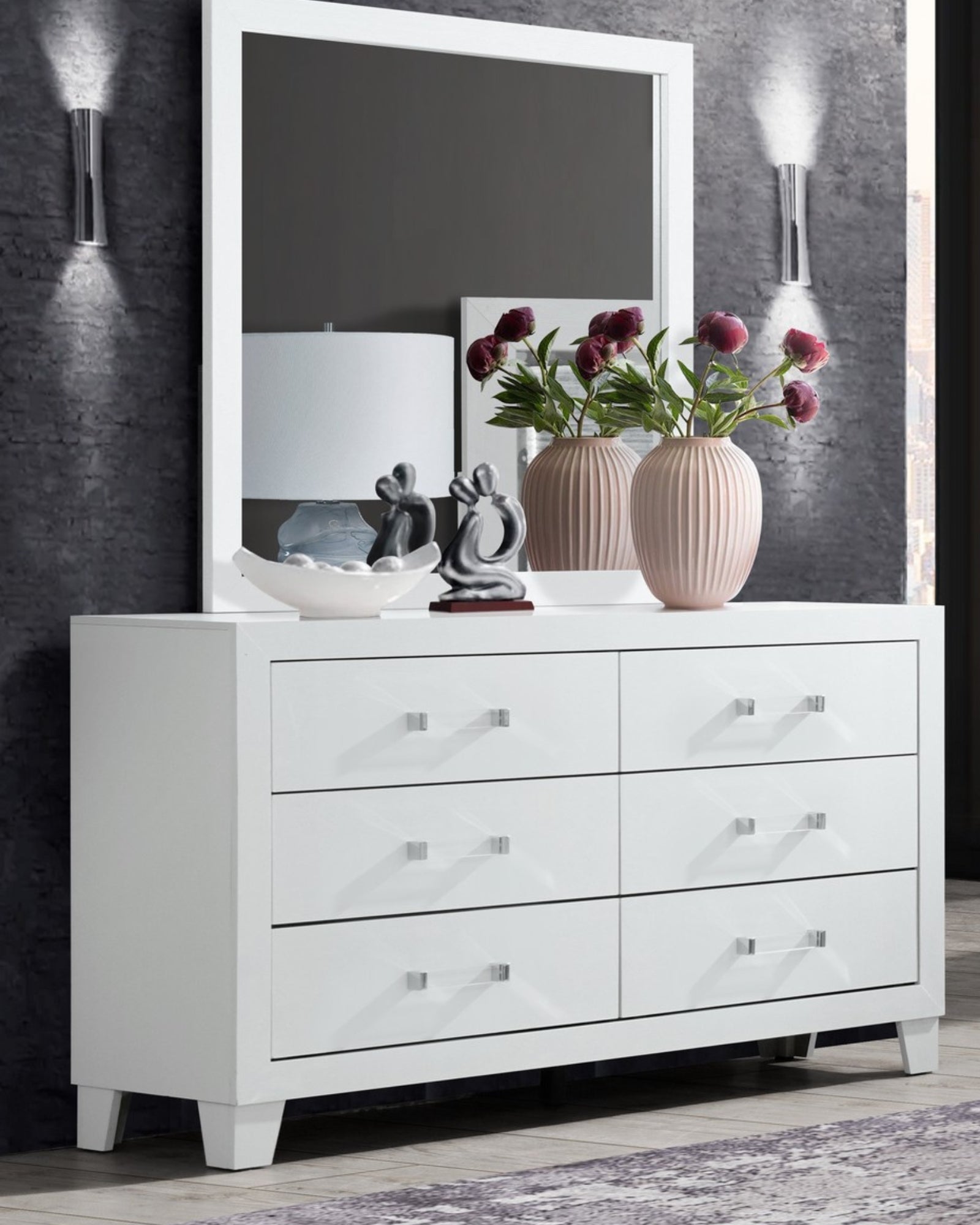 IFDCLuccia - White Bed Set