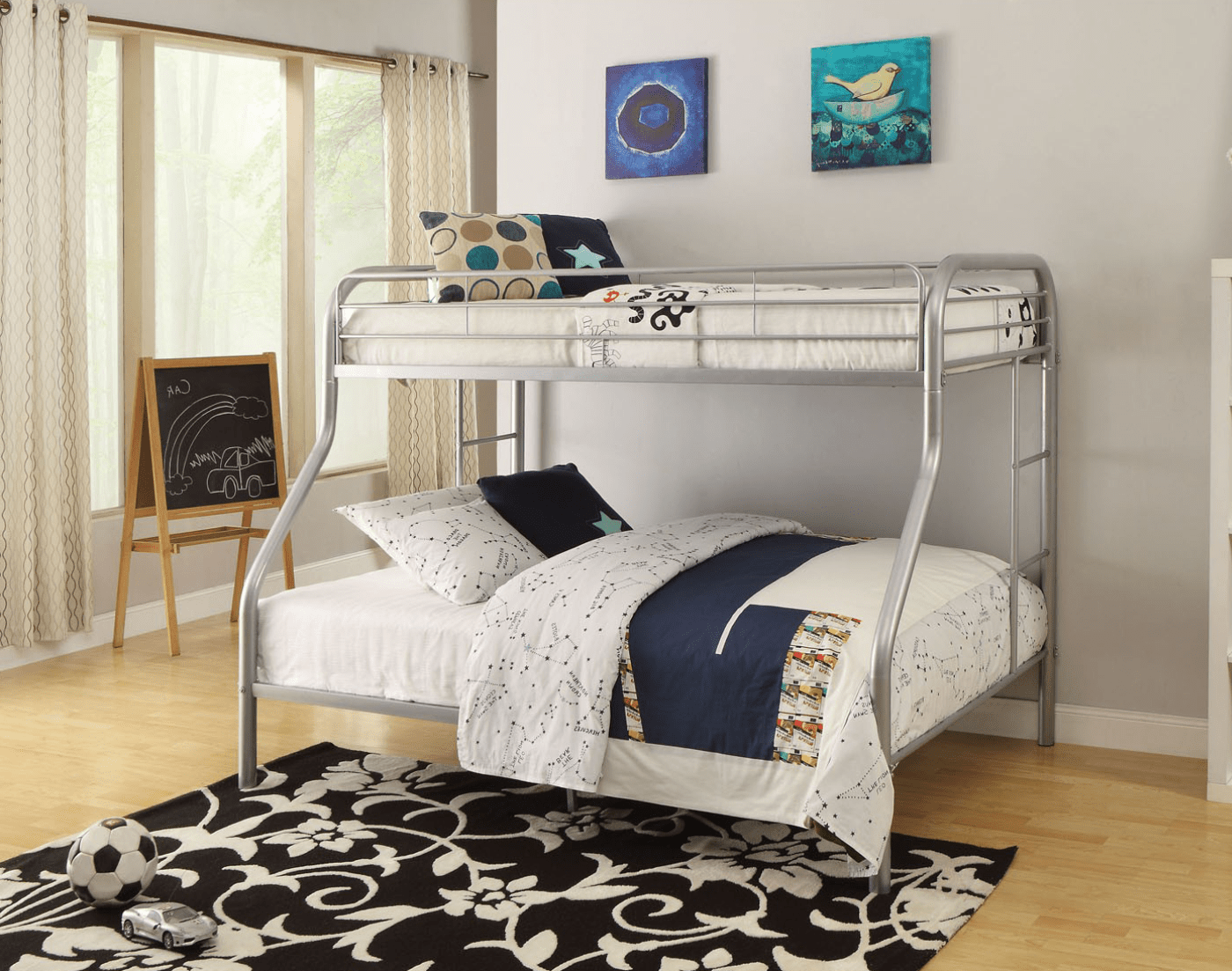 IFDCMetal Bunk Bed Double Grey IF - 501G (Single/Double)
